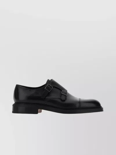 John Lobb Leather Monk Strap Shoes In Black