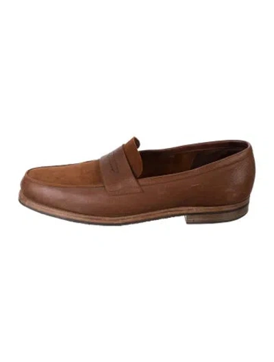 Pre-owned John Lobb Leather Monk Straps In Brown