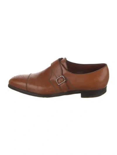 Pre-owned John Lobb Leather Monk Straps In Brown