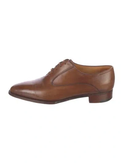 Pre-owned John Lobb Leather Oxfords In Brown