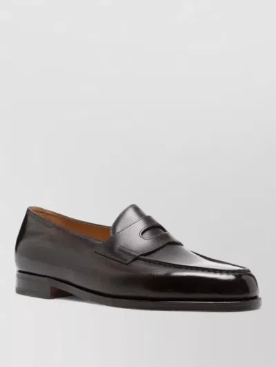 John Lobb Lopez Embellished Leather Penny Loafers In Burgundy