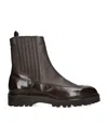 John Lobb Leather Ridge Ankle Boots In Brown