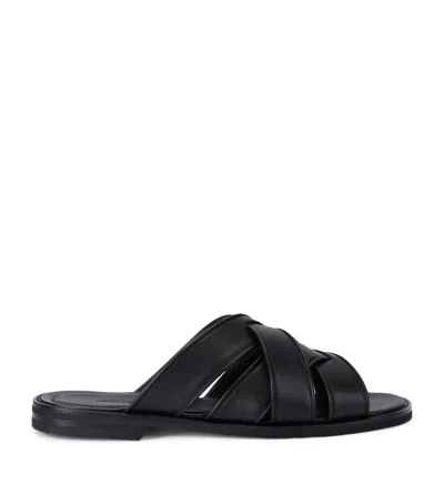 John Lobb Leather Samson Sandals In Black