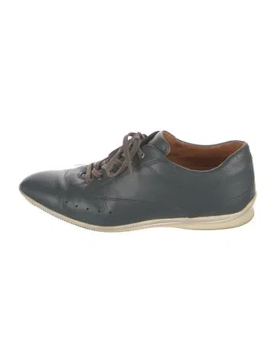 Pre-owned John Lobb Leather Sneakers In Blue