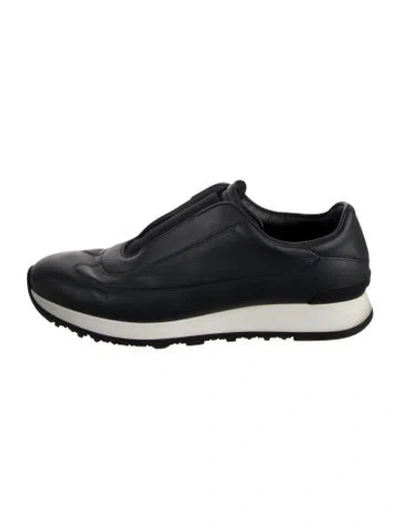 Pre-owned John Lobb Leather Sneakers In Blue