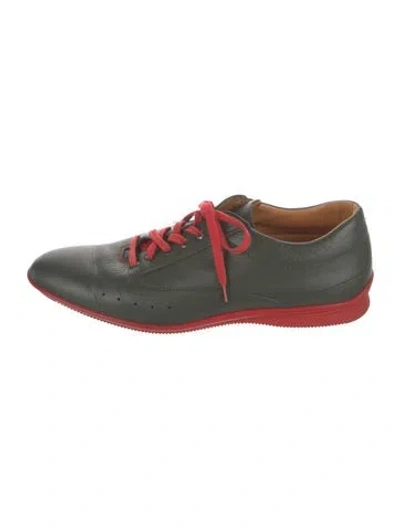 Pre-owned John Lobb Leather Sneakers In Green