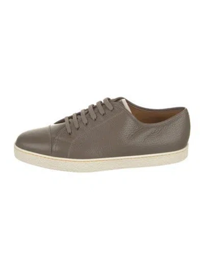 Pre-owned John Lobb Leather Sneakers In Grey