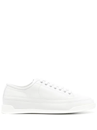 John Lobb Leather Sneakers In White