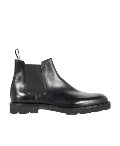 John Lobb Logo Boots In Black