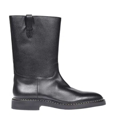 John Lobb Logo Boots In Black