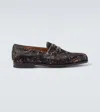 John Lobb Lopez Calf Hair Penny Loafers In Black
