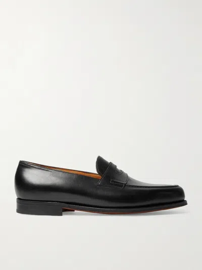 John Lobb Lopez Slip-on Hand-stitched Penny Loafers In Black