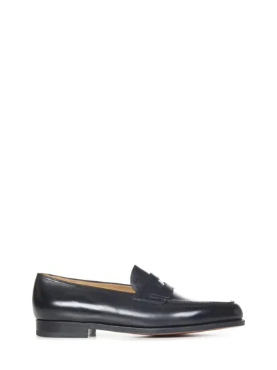 John Lobb Lopez Leather Loafers In Black