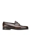 John Lobb Lopez Suede Leather Loafers In Black