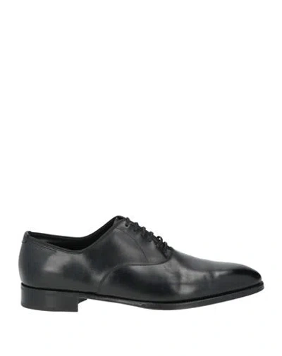 John Lobb Man Lace-up Shoes Black Size 11 Calfskin