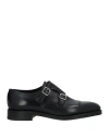 John Lobb Hand-sewn Black Calf Leather Double Buckle Shoe In Black