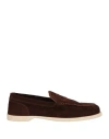 John Lobb Dark Brown Suede Casual Shoes With Velcro Closure In Brown