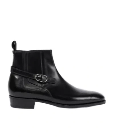 John Lobb Masons Leather Chelsea Boots In Black