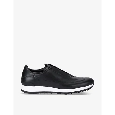 JOHN LOBB MENS BLACK LIFT LEATHER LOW-TOP TRAINERS EUR 44 / 10 UK