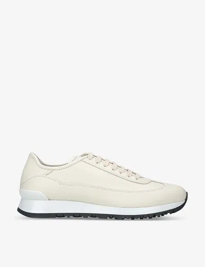 John Lobb Mens Bone Foundry Ii Leather Low-top Trainers
