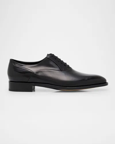 John Lobb Men's Edgar Leather Oxford Derby Shoes With Shoe Tree In Black