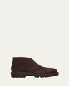 John Lobb Suede Desert Boots In Brown
