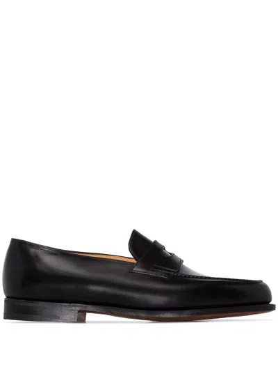 John Lobb Black Lopez Leather Loafers