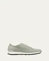John Lobb Men's Foundry Ii Suede Runner Sneakers In Ice Blue