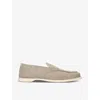 John Lobb Pace Slip-on Suede Loafers In Grey/dark