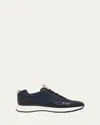 John Lobb Leather-trimmed Slip-on Sneakers In Black