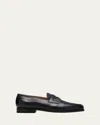 John Lobb Men's Lopez Denim And Leather Penny Loafers In Midnight/dark Blue