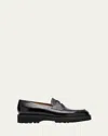John Lobb Lopez Leather Penny Loafers In Black