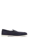 John Lobb Pace Suede Soft Casual Loafers Shoes In Blue