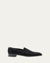 John Lobb Men's Thorne Soft Textured Leather Penny Loafers In Black