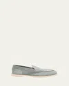 John Lobb Men's Pace Suede Penny Loafers In Ice Blue