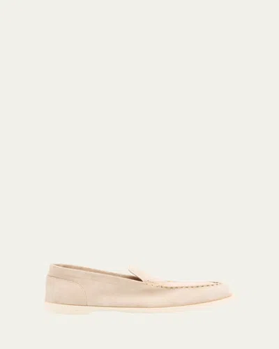 JOHN LOBB MEN'S PACE SUEDE PENNY LOAFERS