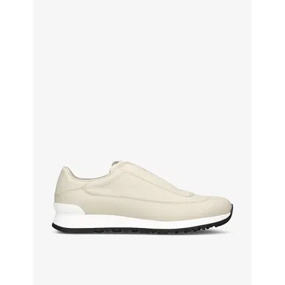 John Lobb Mens White Lift Leather Low-top Trainers