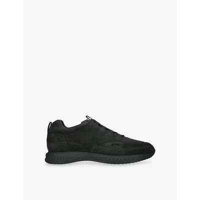 John Lobb Nubuck Leather Stream Sneakers In Black