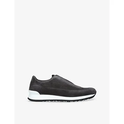 John Lobb Mens  Lift Suede Low-top Trainers In Grey/dark