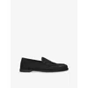 John Lobb Suede Pace Loafers In Black
