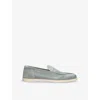 John Lobb Mens Pace Suede Loafers Pale Blue Eur 41 / 7 Uk
