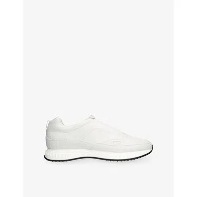 JOHN LOBB MENS WHITE STREAM ELASTICATED LEATHER TRAINERS EUR 42.5 / 8.5 UK