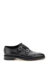 John Lobb Hand-sewn Black Calf Leather Double Buckle Shoe