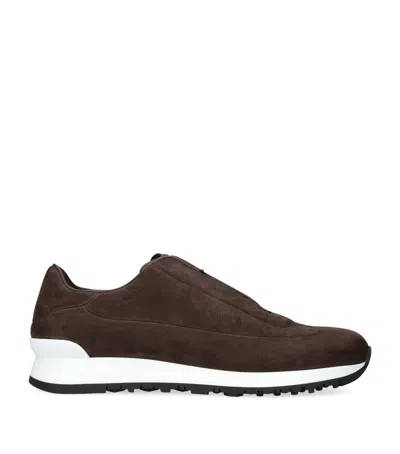 John Lobb Nubuck Lift Runner Sneakers In Brown