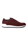 John Lobb Nubuck Lift Runner Sneakers In Burgundy