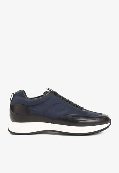 John Lobb Nylon And Leather Low-top Sneakers In Multi
