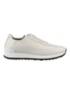 John Lobb White Leather Sneakers For Men In Off White