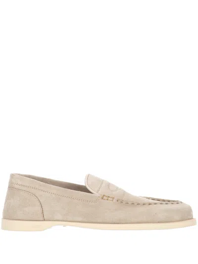 John Lobb Pace Beige Calf Suede Loafers