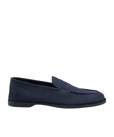 John Lobb Pace Loafers In Blue