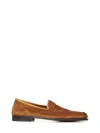 John Lobb Suede Bath Loafers In Brown